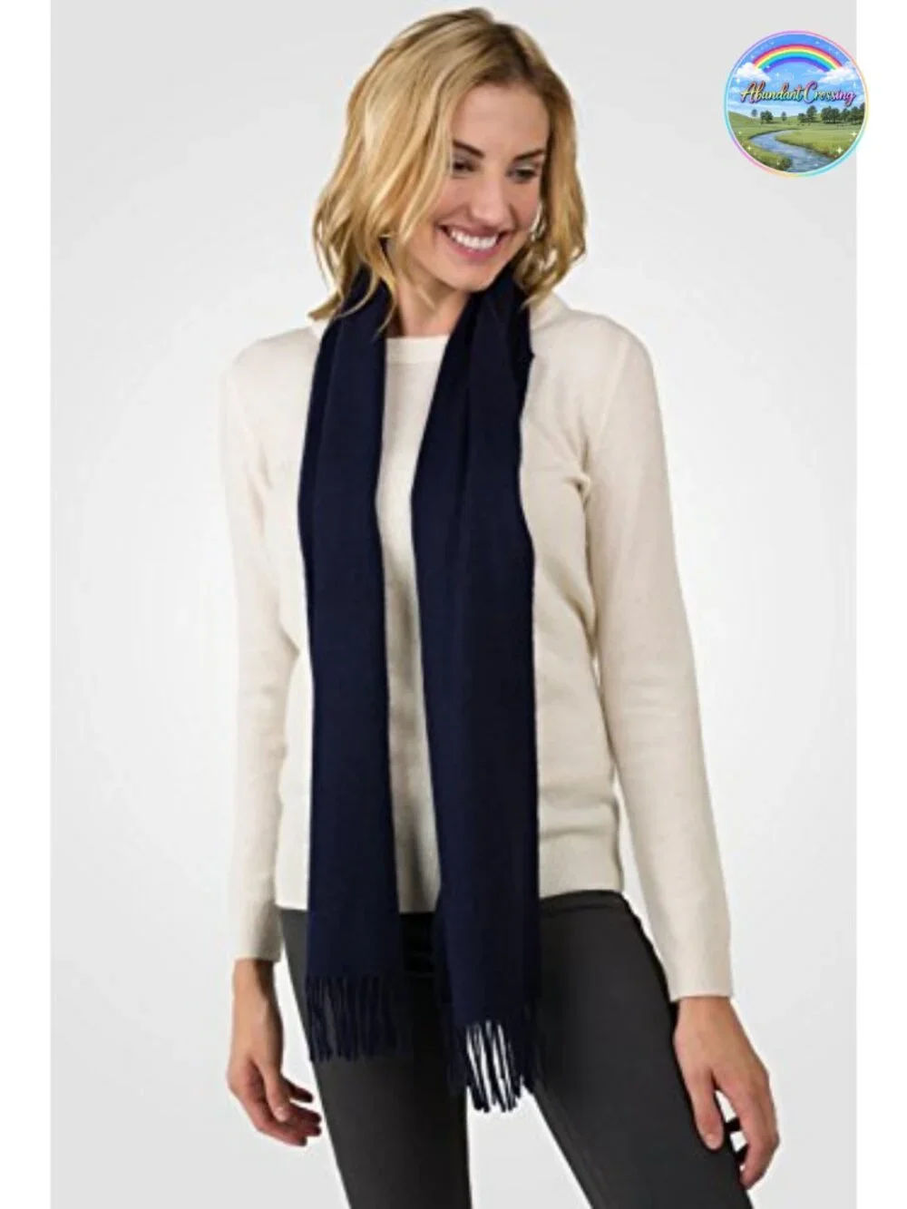 100% Pure Cashmere Scarf - Watermark Finish Lightweight Winter Neck Warmer